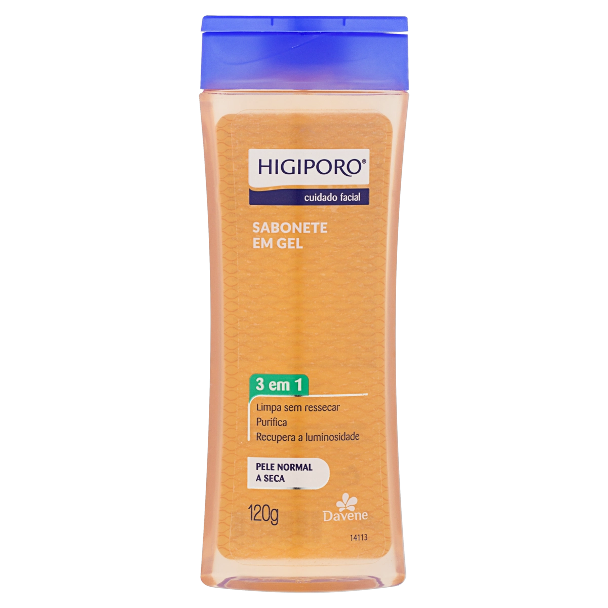Sabonete Gel Facial Pele Normal à Seca Davene Higiporo Frasco 120g