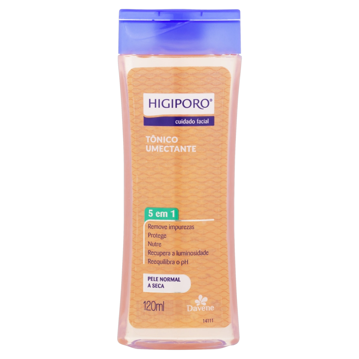 Tônico Facial Umectante Pele Normal à Seca Davene Higiporo Frasco 120ml