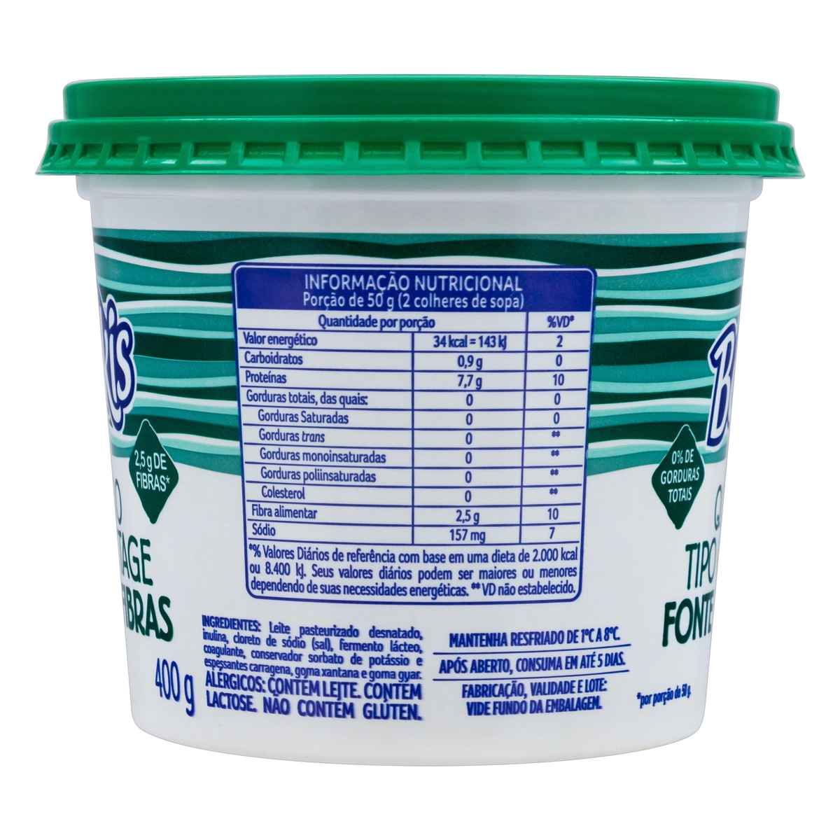 Queijo Cottage 0 Gorduras Fibras Balkis 400g