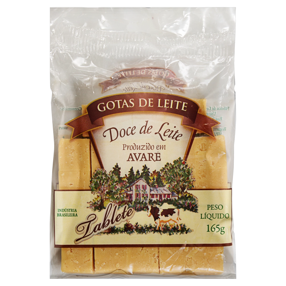 Doce De Leite Tablete Gotas De Leite Pacote 165g