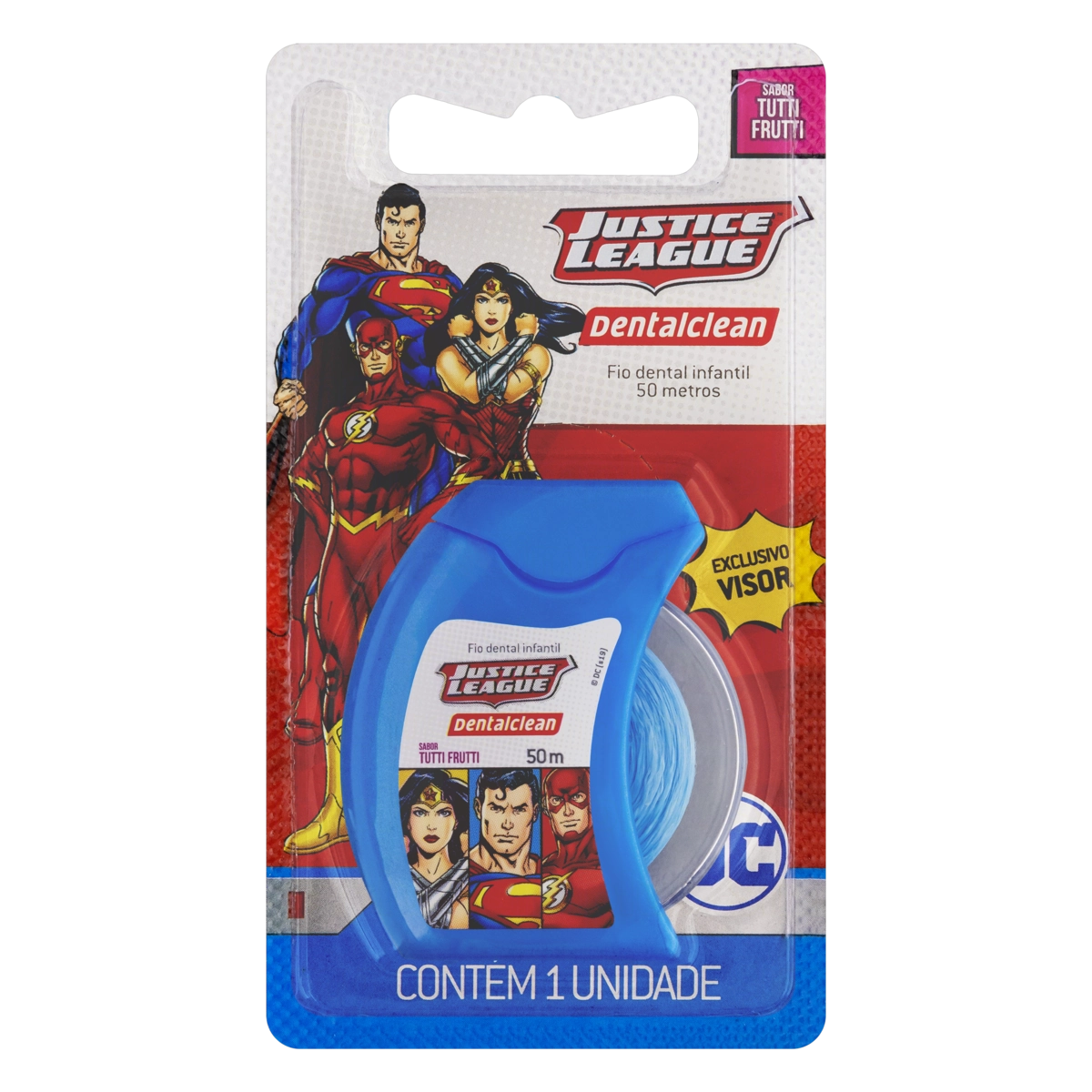 Fio Dental Infantil Tutti Frutti Justice League Dentalclean 50m