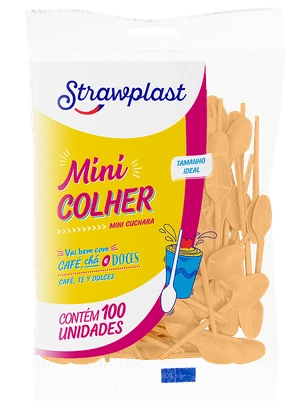 Mini Colher Laranja Candy C/100un Strawplast