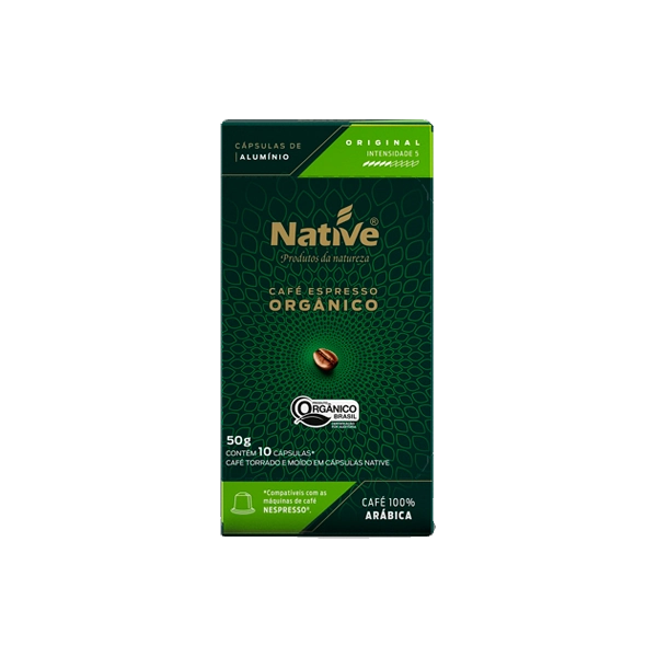 Café Em Cápsula Torrado E Moído Orgânico Espresso Native One Caixa 50g 10 Unidades