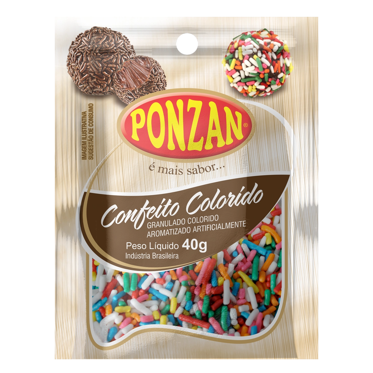 Ponzan Confeitos Coloridos 40g