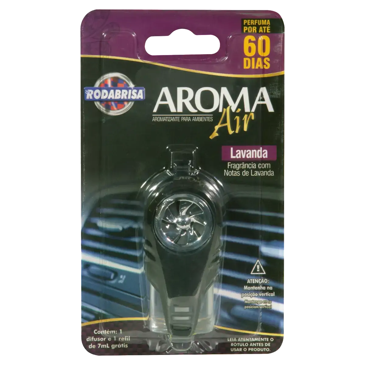 Difusor E Odorizador Automotivo Lavanda Rodabrisa Aroma Air Blister 5ml