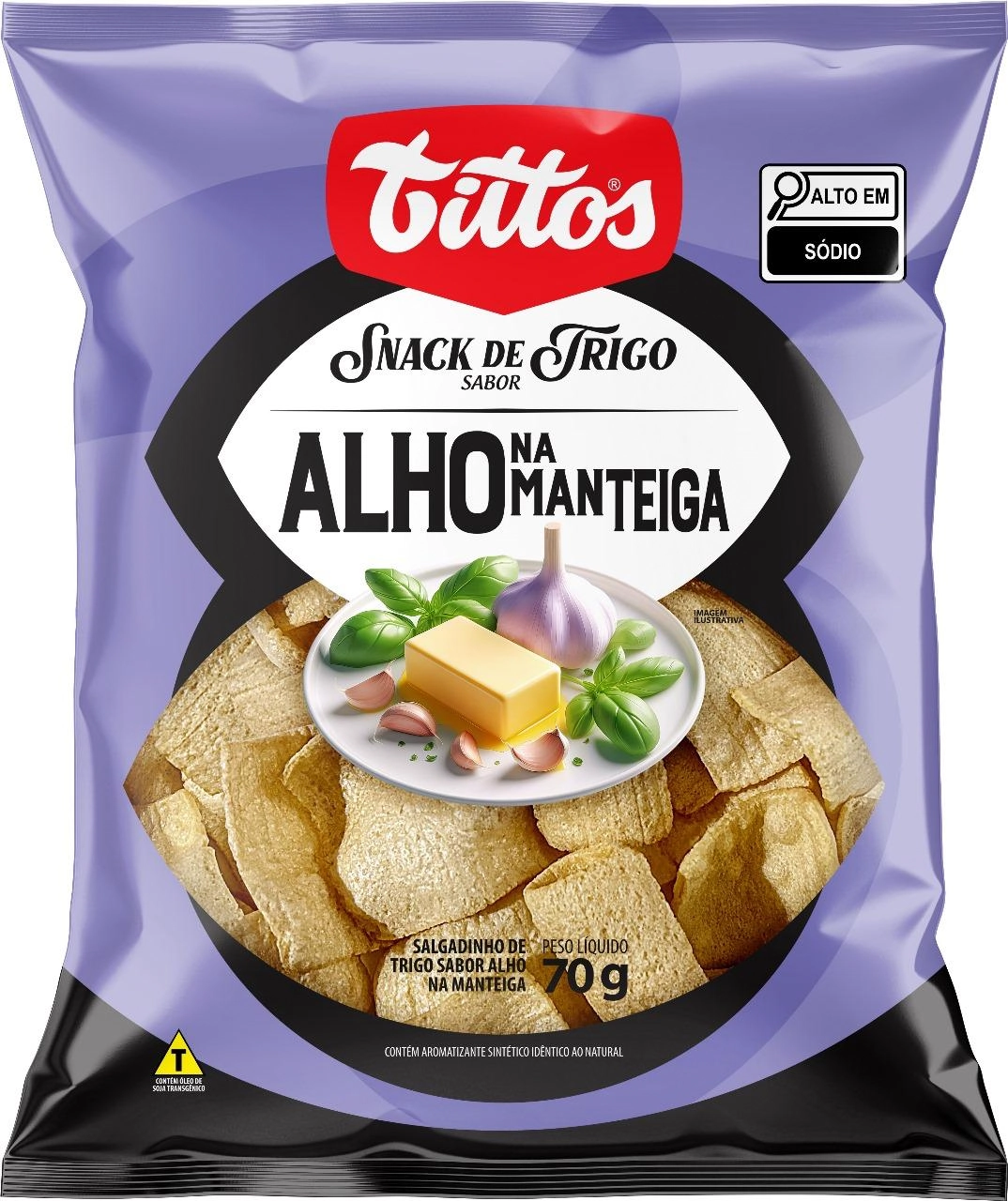 Tittos Snack De Trigo Alho Na Manteiga