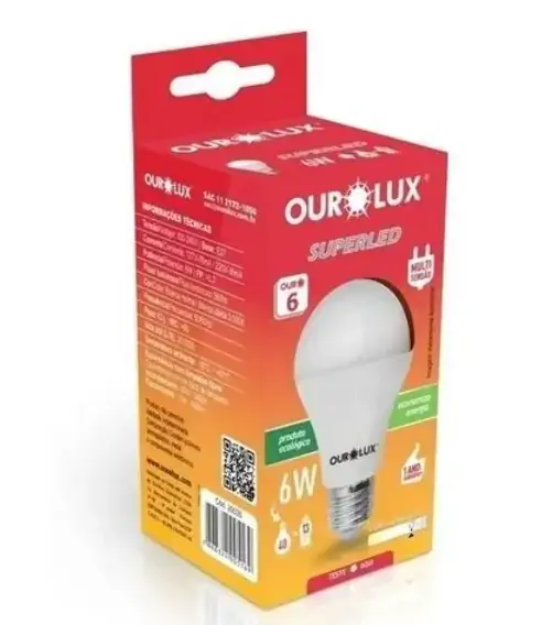Lamp Superled Ourolux Ouro 6w Biv 6500k