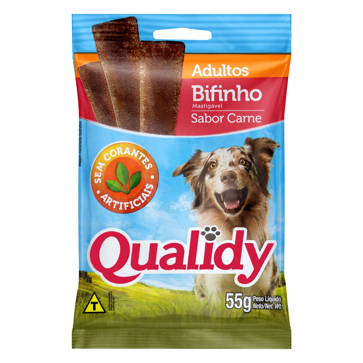 Bifinho Mastigável Para Cães Adultos Carne Qualidy 55g