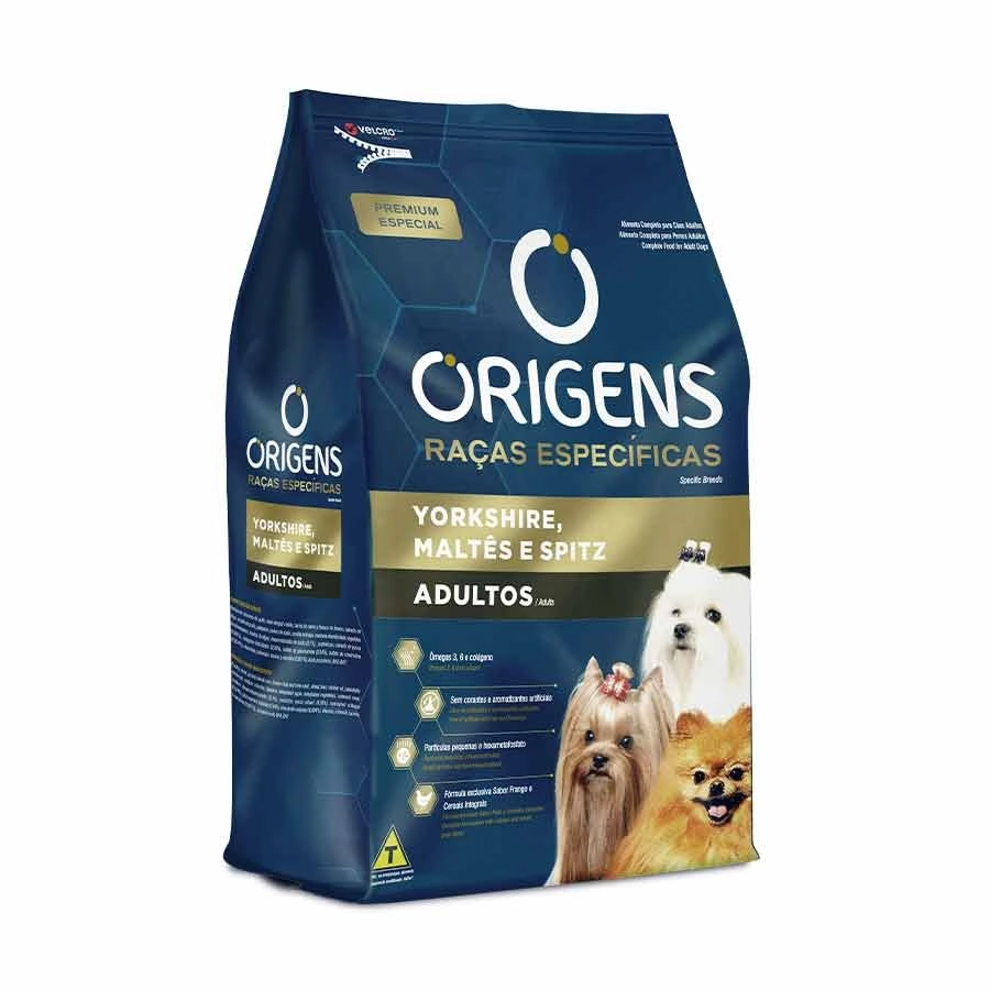 Ração Seca Origens Premium Especial Raças Específicas Para Cães Adultos Das Raças Yorkshire. Maltês