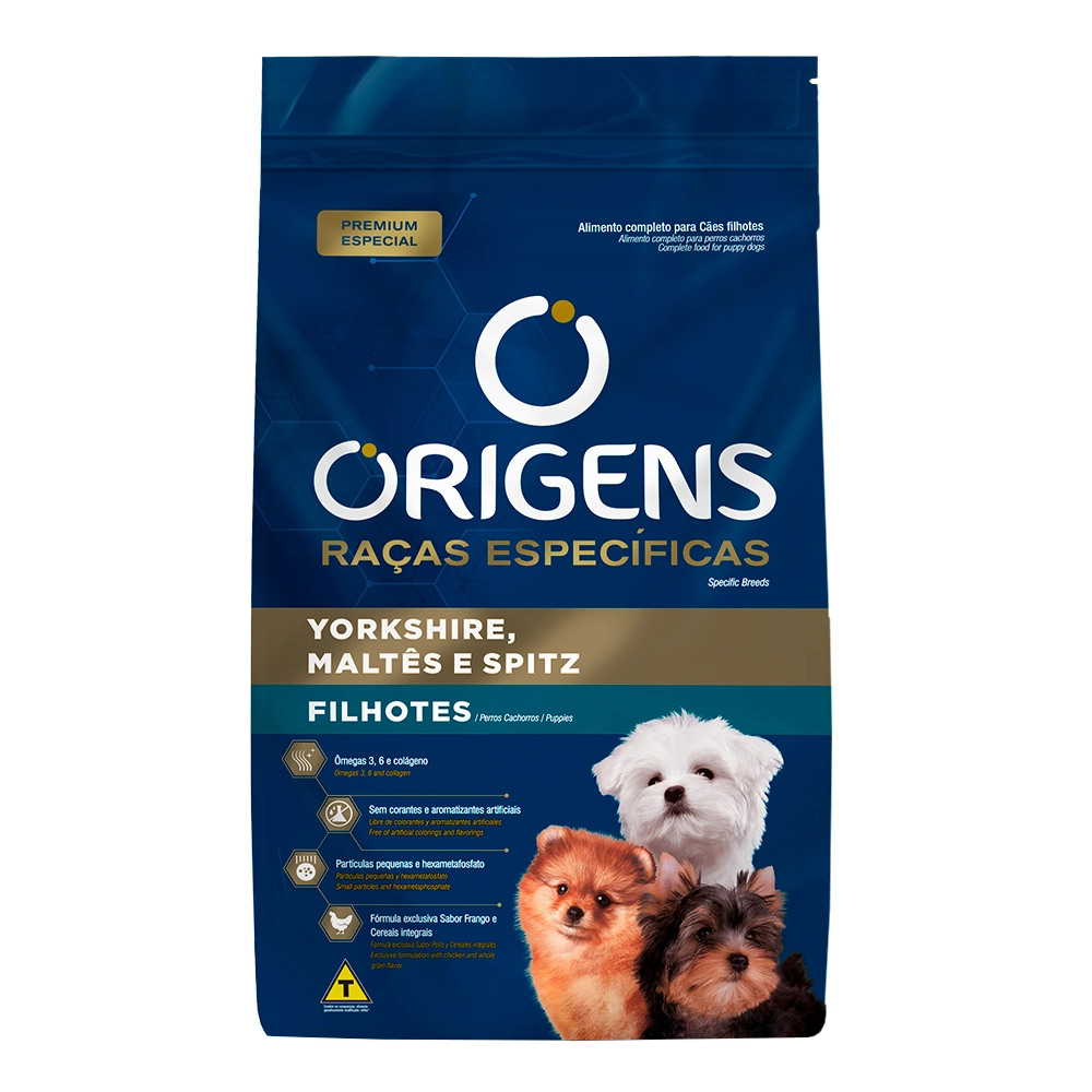 Ração Seca Origens Premium Especial Raças Específicas Para Cães Filhotes Das Raças Yorkshire. Maltês