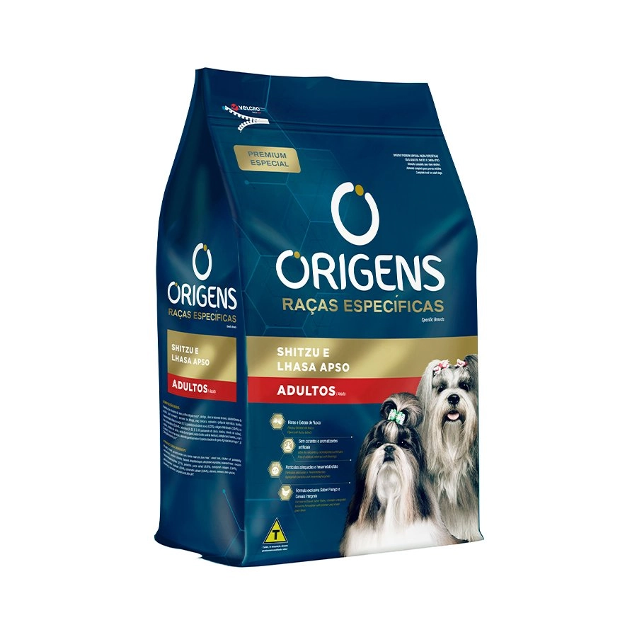 Ração Seca Origens Premium Especial Raças Específicas Para Cães Adultos Das Raças Shihtzu E Lhasa