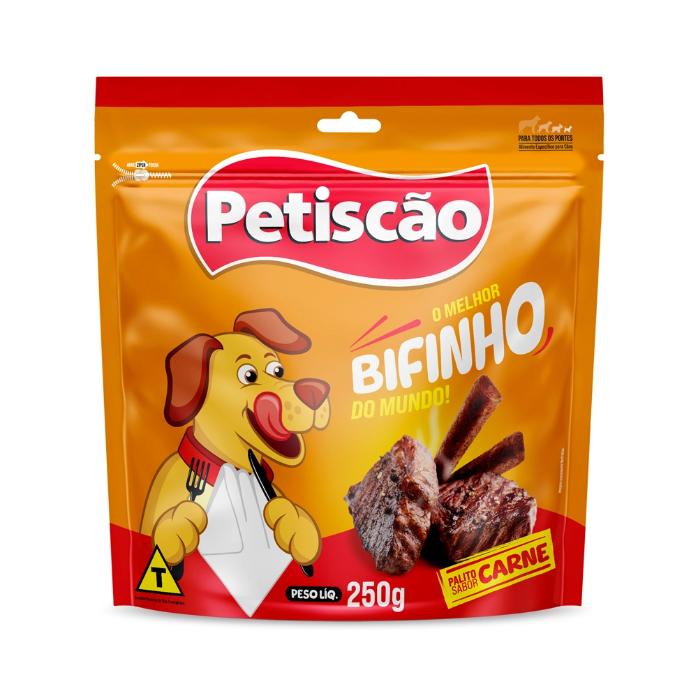 Snack Petisquinho Para Cães Palito Fino Sabor Carne