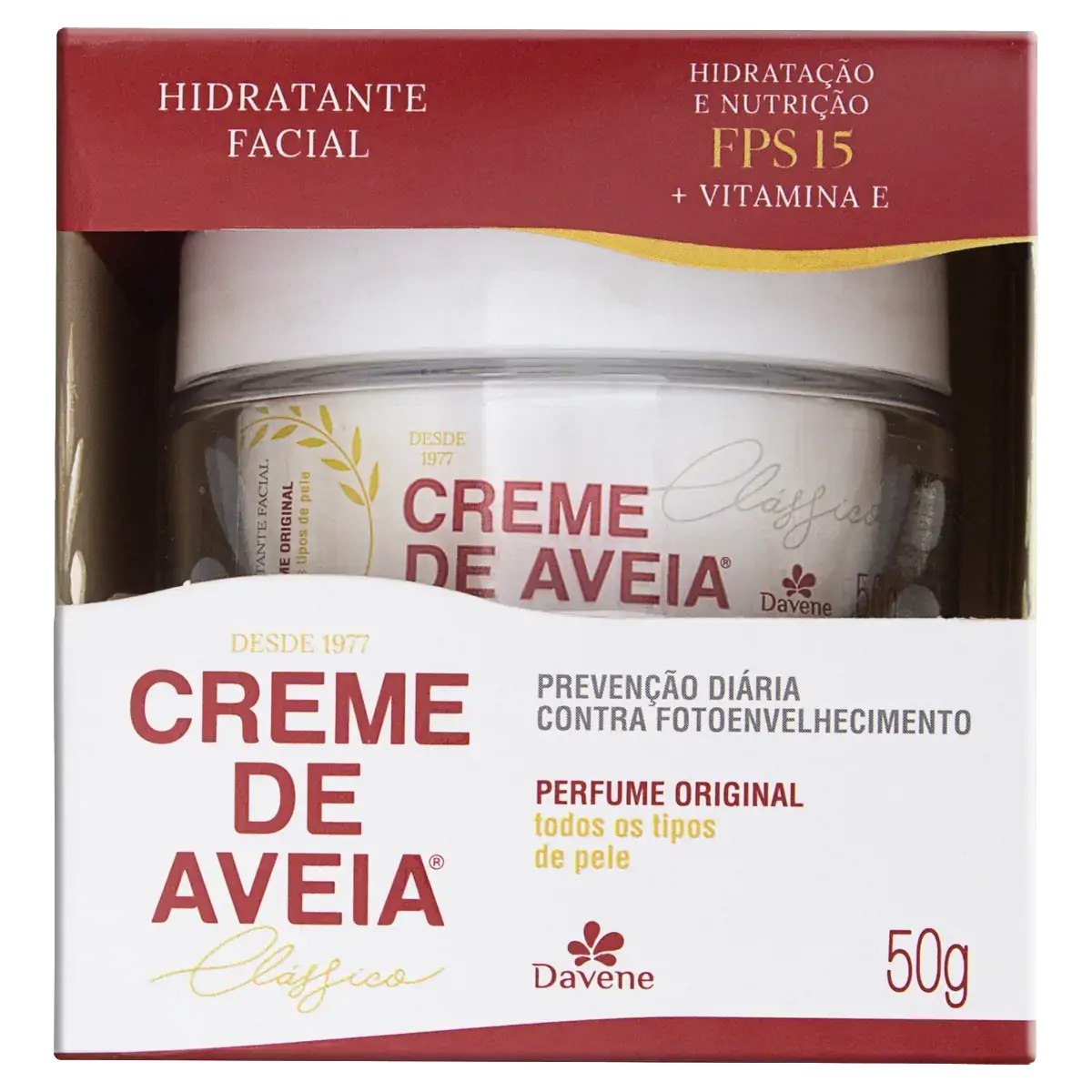 Hidratante Facial Fps 15 Davene Creme De Aveia Clássico Caixa 50g
