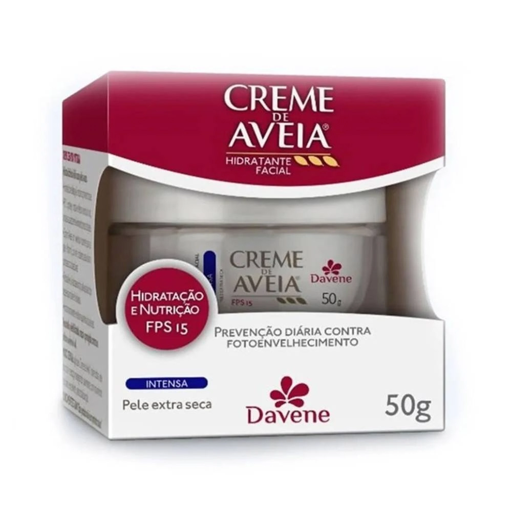 Hidratante Facial Fps 15 Intensa Davene Creme De Aveia Clássico Caixa 50g