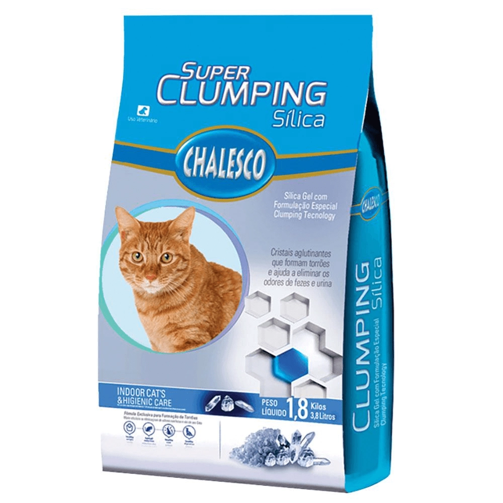 Areia Chalesco Sílica Clump Para Gatos 1,8kg