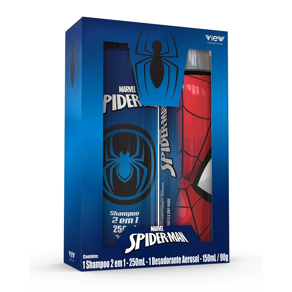 Kit Com Shampoo 2x1 E Desodorante Aerosol Homem Aranha 250 E 150ml