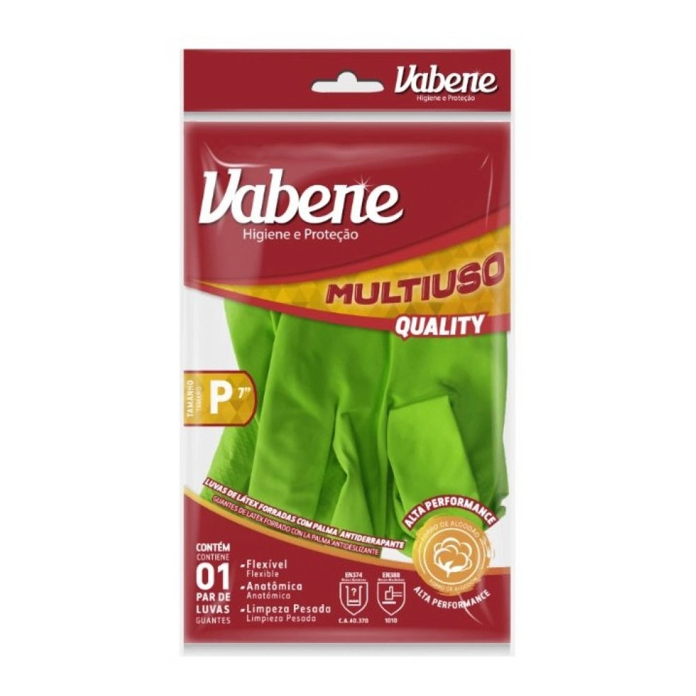 Luva Vabene Latex Multiuso Quality Verde Peq