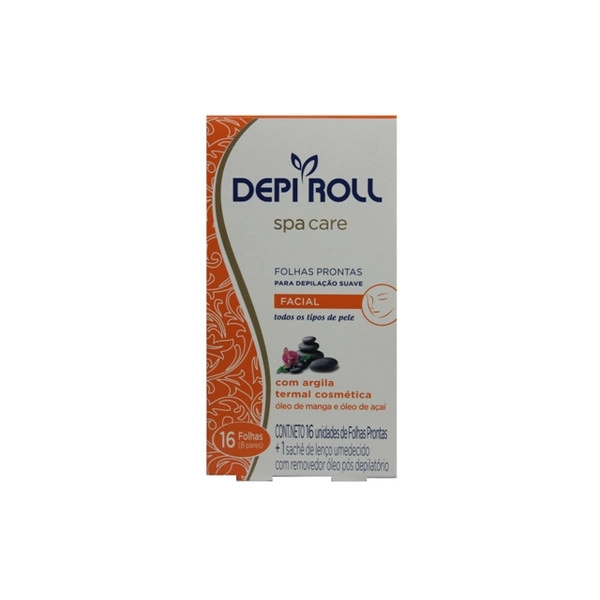 Folhas Para Depilação Facial óleo De Manga E Açaí Depi Roll Spa Care 16 Unidades