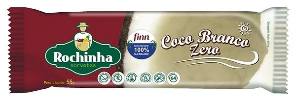 Picolé Coco Branco Rochinha Pacote 55g
