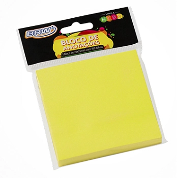 Bloco Smart Notes 76x76mm Amarelo Neon 100fls 1bloco