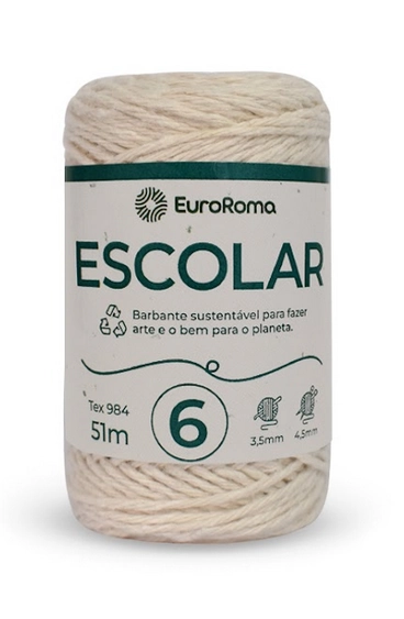 Barbante Eurofios Esc Ecolog Cru 4/6 C/51mts
