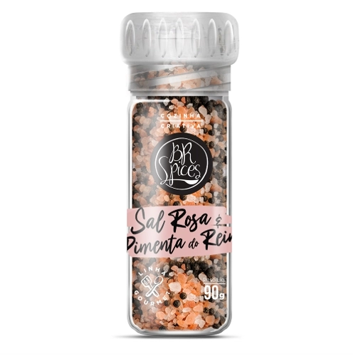 Sal Rosa Do Himalaia Com Moedor Pimenta Do Reino Br Spices Gourmet Vidro 90g