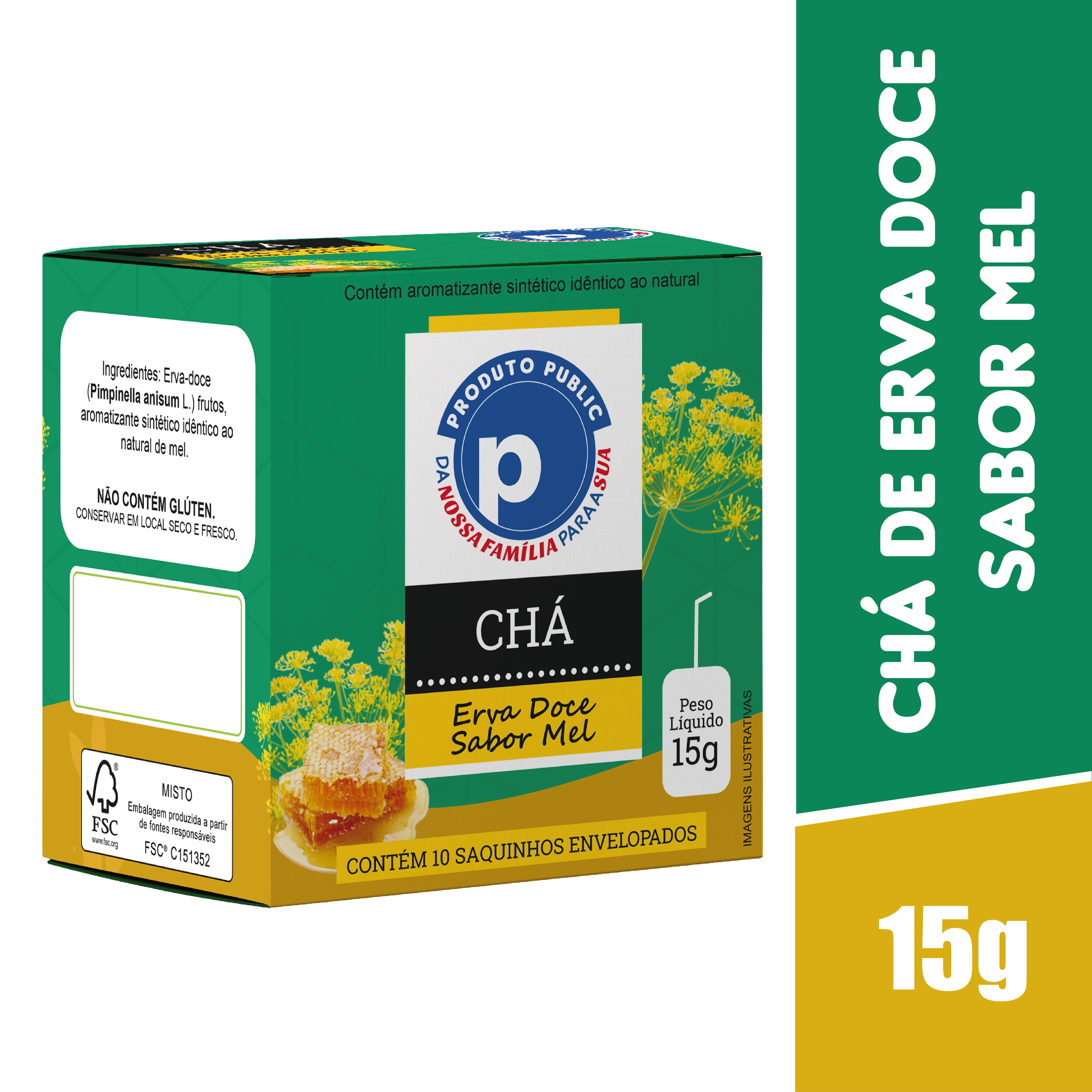 Cha Public 15g Erva Doce Sab/ Mel