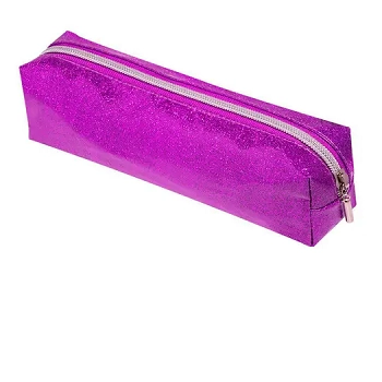 Estojo Glitter C/ziper Pink 20,5cm