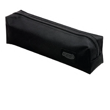 Estojo Nylon Poliester C/ziper Preto Liso 21,5cm