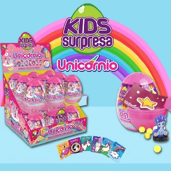 Bala Limão Ou Morango Unicórnio Kids Zone Surpresa 9g