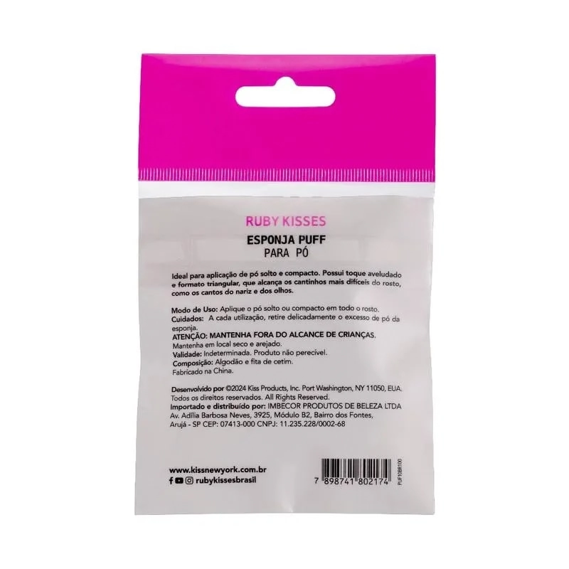 Esponja Para Pó Cinza Triangular Puff Ruby Kisses