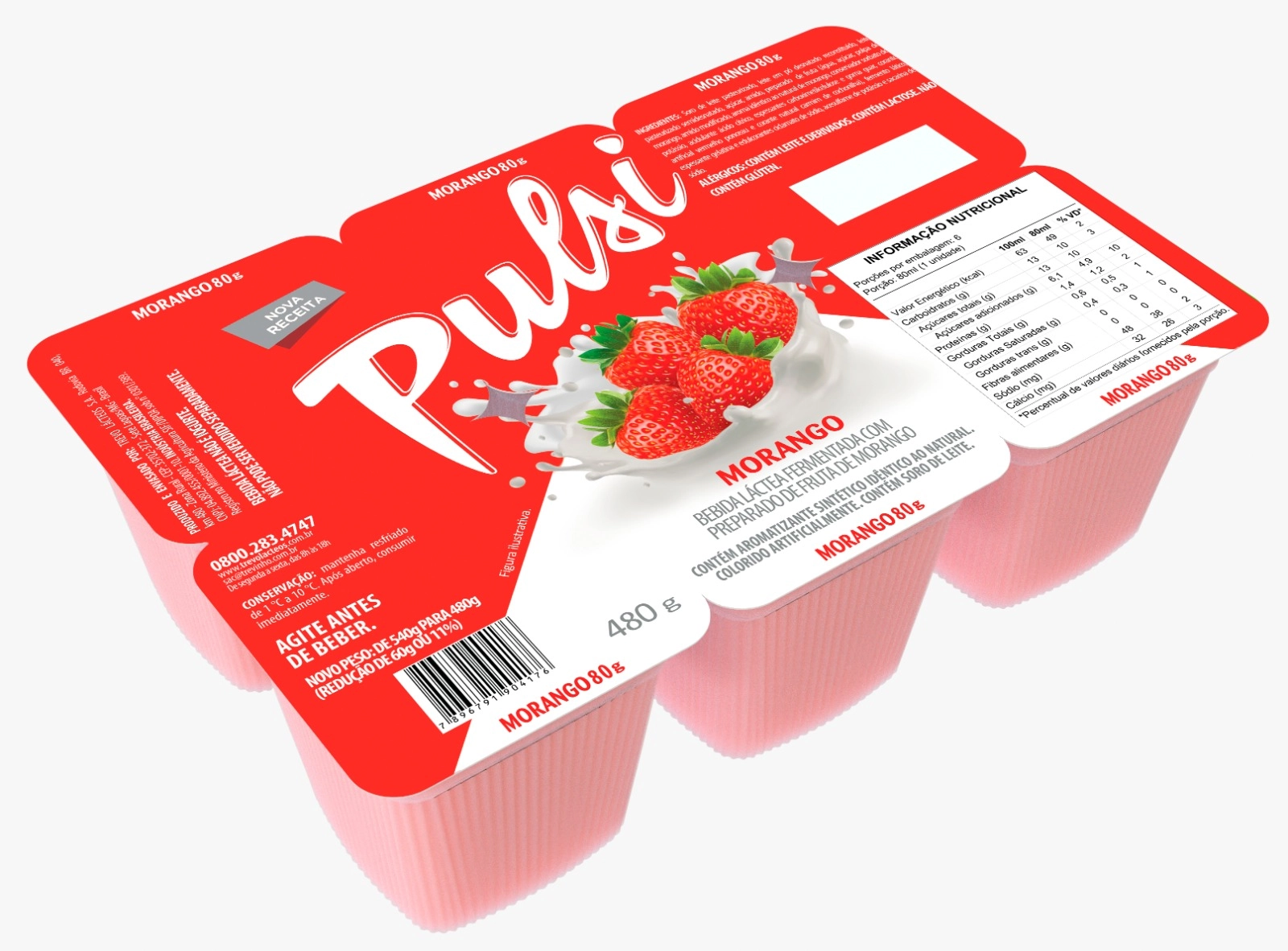 Beb Lactea Polpa Pulsi Morango 480g