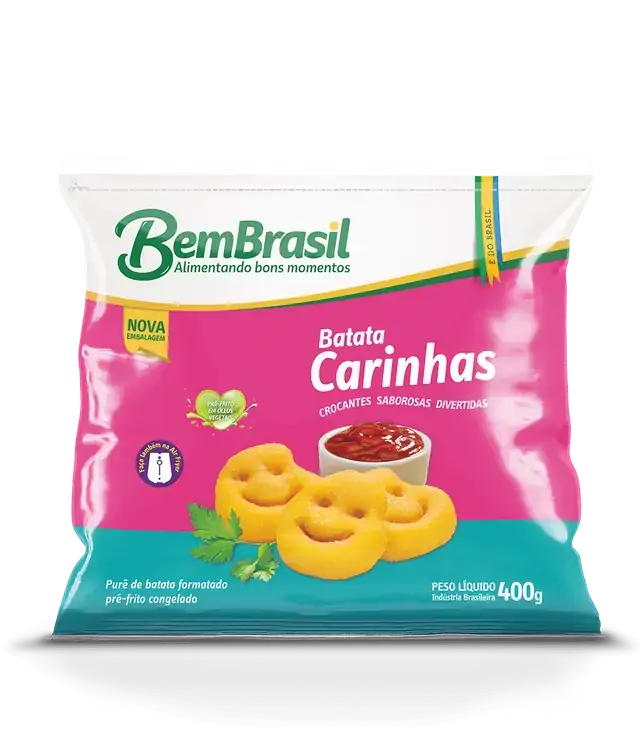 Batata Pré Frita Carinhas Congelada Bem Brasil Pacote 400g