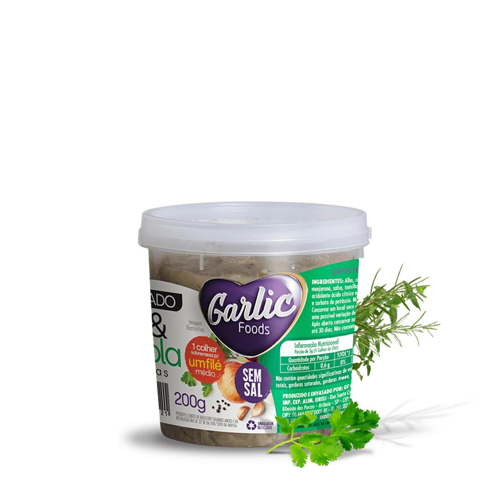 Alho E Cebola Triturada Garlic Pote 200g