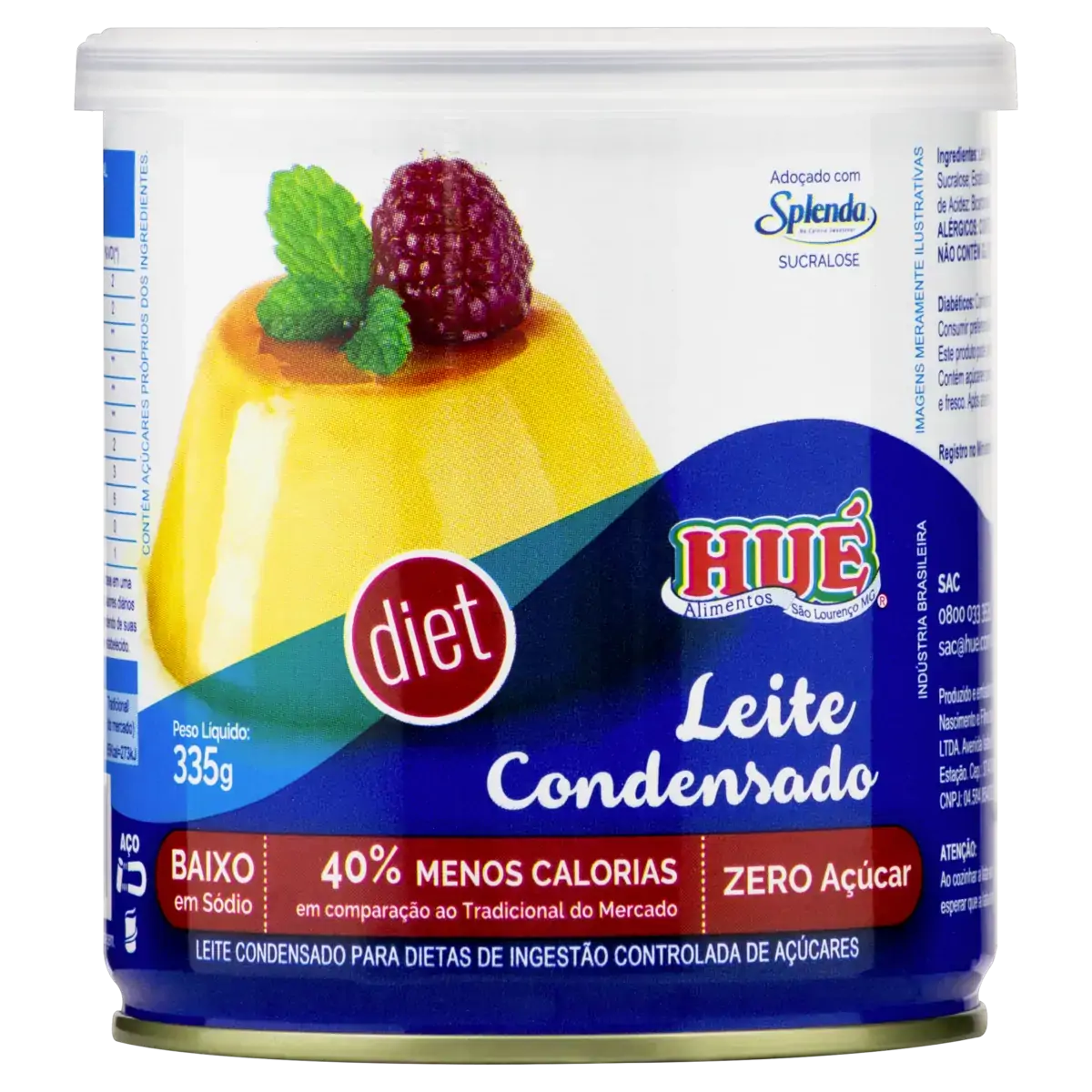 Leite Condensado Zero Açúcar Hué Lata 335g