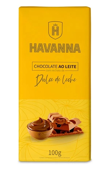 Barra De Chocolate Ao Leite Com Recheio De Doce De Leite Havanna 90g