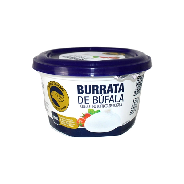 Queijo Burrata De Búfala Búfalo Dourado 120g