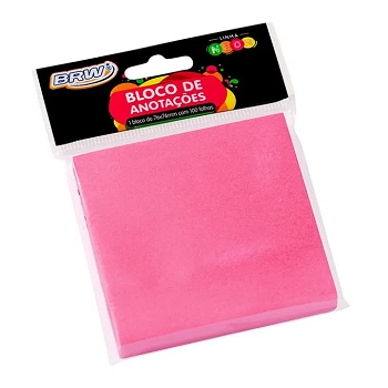 Bloco Smart Notes 76x76mm Rosa Neon 100fls 1b