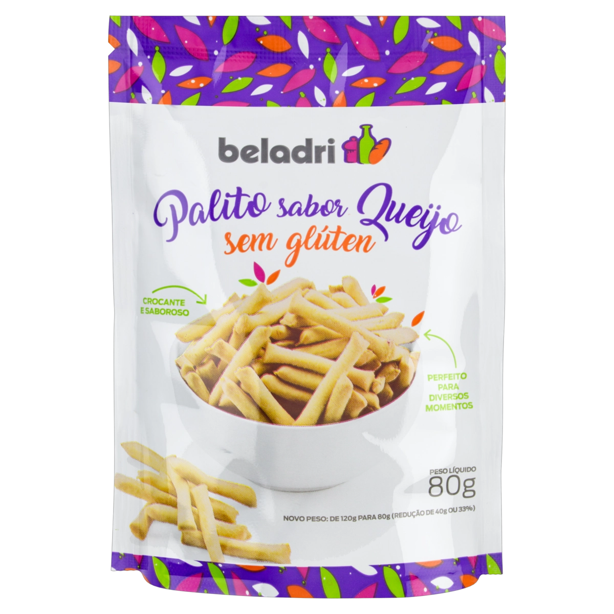 Biscoito Palito Queijo Sem Glúten Beladri Pacote 80g