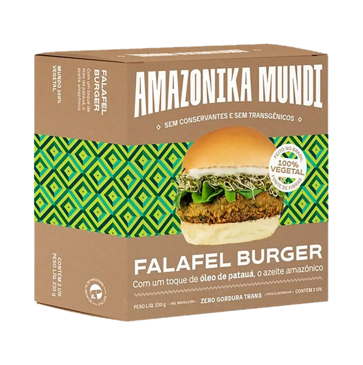 Hambúrguer De Falafel Amazonika Mundi Caixa 230g 2 Unidades
