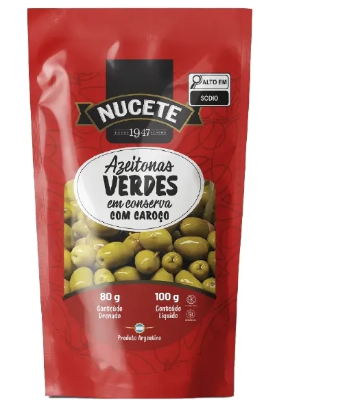 Nucete Azeitona Verde Com Caroco Doypack 80gr