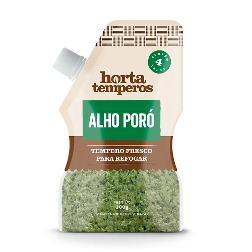 Tempero Fresco Em Pasta Para Refogados Alho Poró Horta Temperos Squeeze 200g