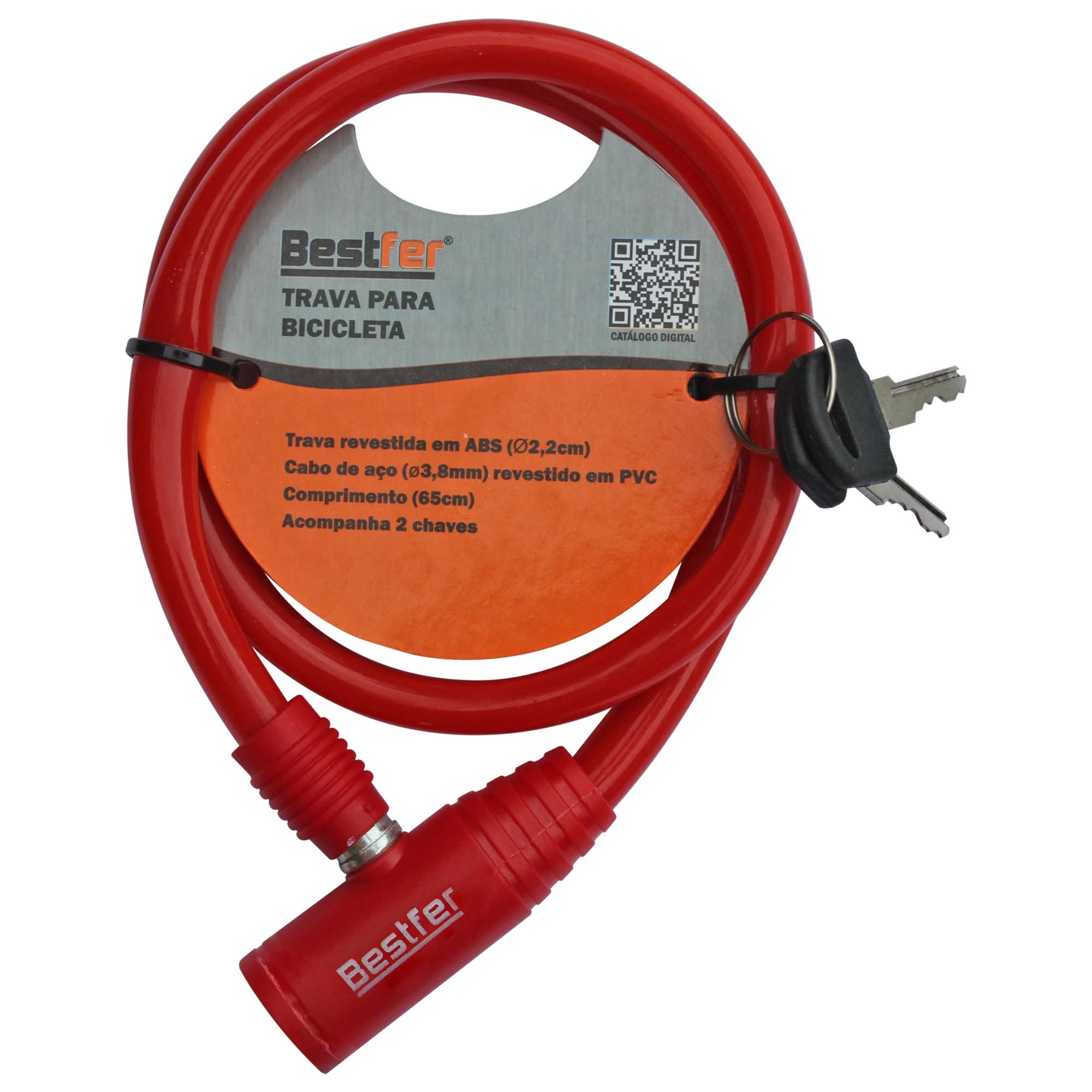 Trava Bicicleta 4.5x65cm Verm Reforcada Bfh1250 Bestfer