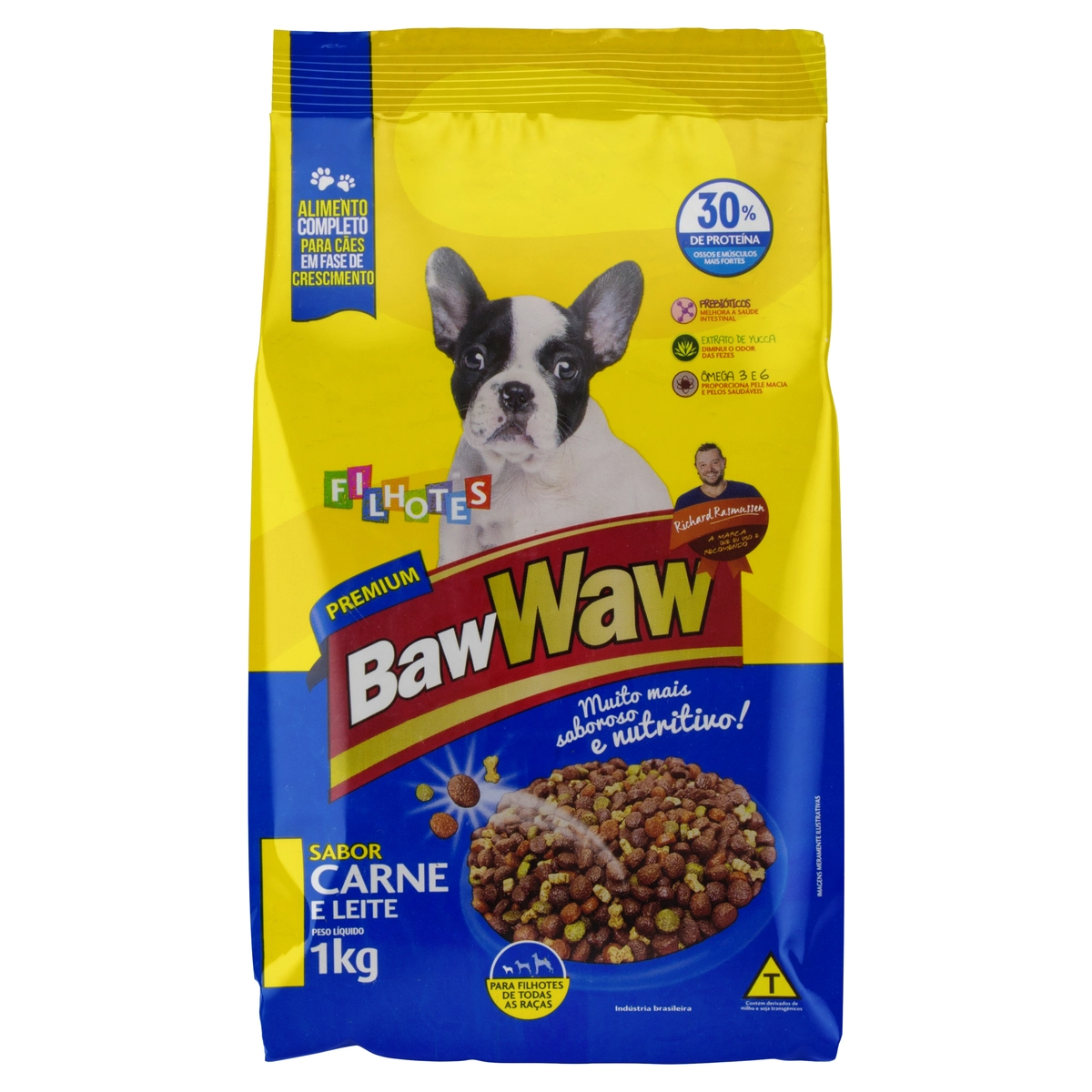 Alimento Para Cães Filhotes Carne E Leite Baw Waw Pacote 1kg