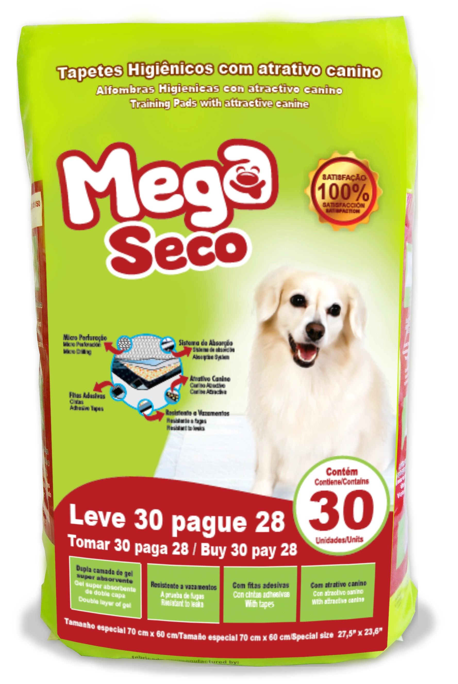 Tapete Higienico Mega Seco C/24 Unid.