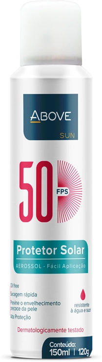 Protetor Solar Aerossol Fps 50 Above Sun Frasco 150ml Spray