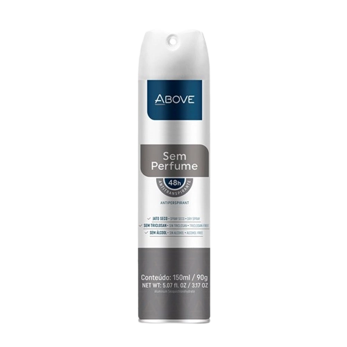 Antitranspirante Aerossol Invisible Sem Perfume Above 150ml Spray