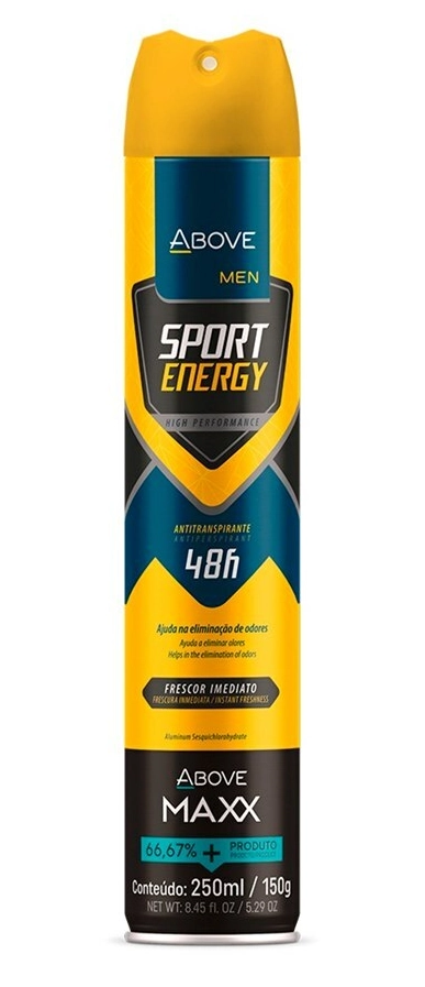 Antitranspirante Aerossol Invisible Sport Energy Above Men Maxx 250ml Spray