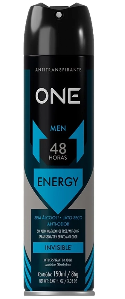 Antitranspirante Jato Seco Invisible Energy One Men 150ml Spray