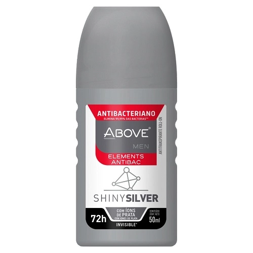 Antitranspirante Roll On Invisible Shiny Silver Above Men Elements Antibac 50ml